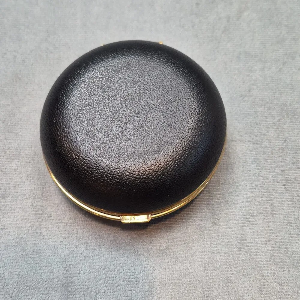 Westclox Travel Alarm Clock Vintage Round Black Clam Shell Case Japan Works